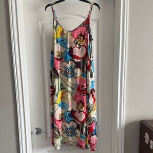 Jams World Multicolor Floral Slip Dress - Pink, Blue, Yellow, Red